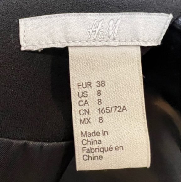 H&M Womens Long Sleeve Jumper Notched Collar Belted Waist Size 8 Black - Picture 5 of 5